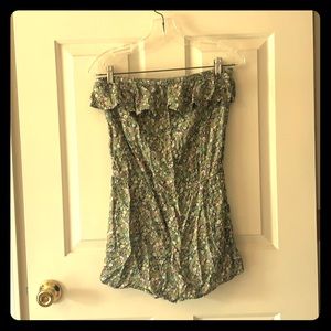Forever 21 floral strapless romper